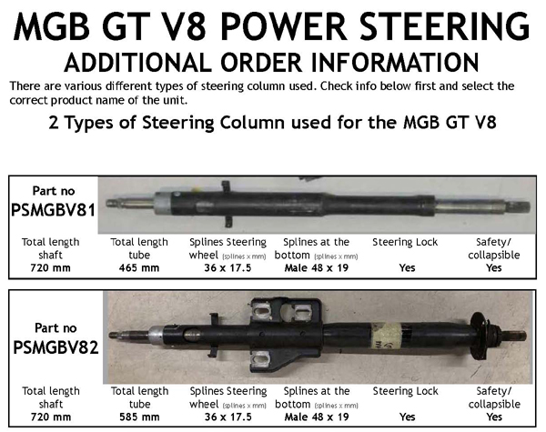 MGB V8 Power Steering